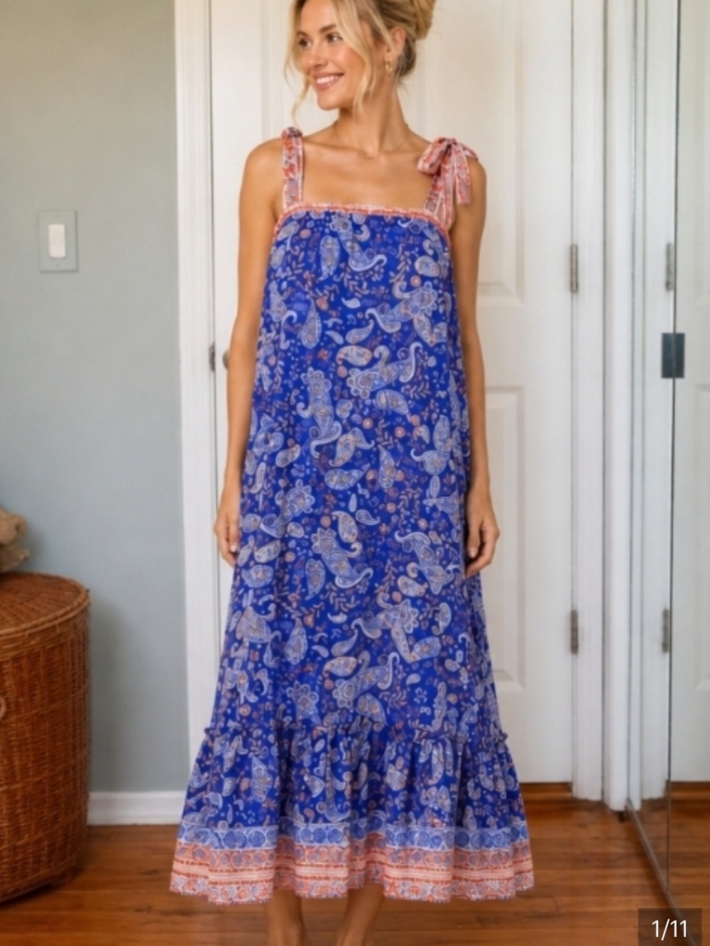 Lost + wander tie strap maxi dress